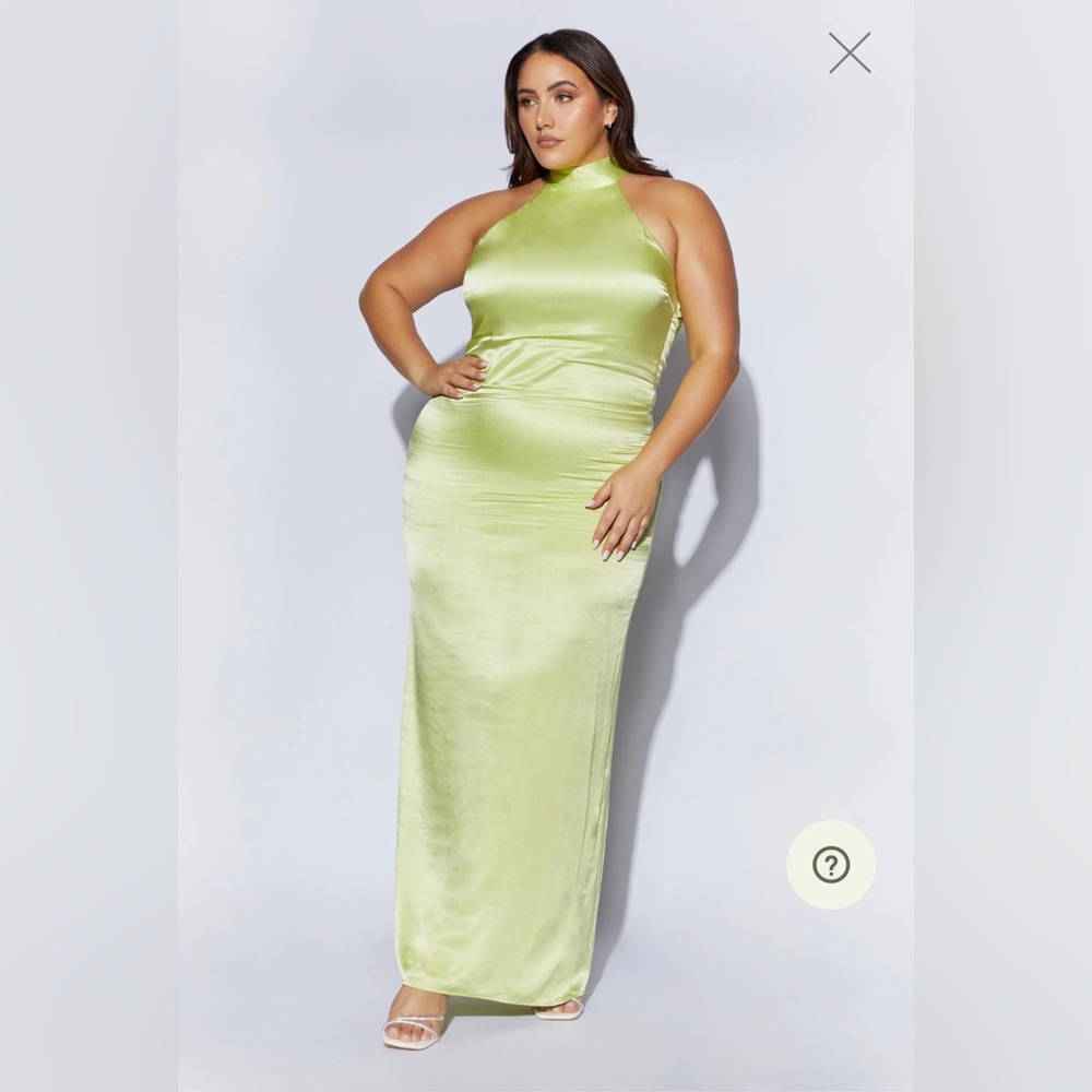 Meshki - Claire Satin Drape Back Maxi Dress - Champagne - Picture 3 of 4